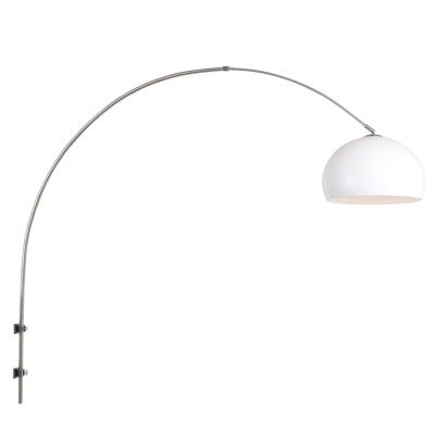 Steinhauer Wand BooglampSparkled RVS met lampenkap wit - 8200ST