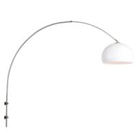 Steinhauer Wand BooglampSparkled RVS met lampenkap wit - 8200ST