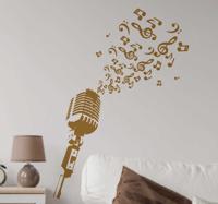 Muursticker Microphone met Noten