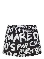 DSQUARED2 short de bain à logo imprimé - Noir - thumbnail