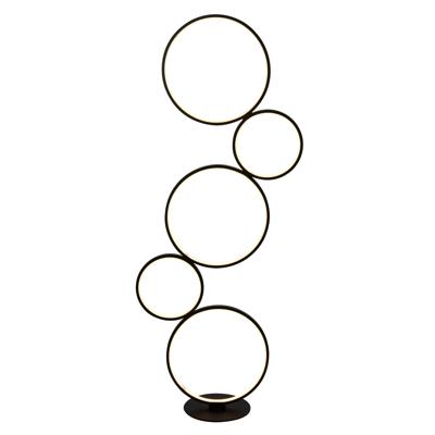 Vloerlamp Cirque 5Lt Ring - Black Metal & Opal Silicon