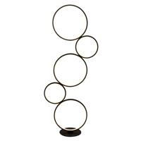 Vloerlamp Cirque 5Lt Ring - Black Metal & Opal Silicon