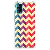 Samsung Galaxy M02s | A02s Doorzichtige Silicone Hoesje Zigzag Multi Color