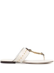 Tory Burch sandales à plaque Vintage - Blanc