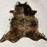Koeienhuid bruin zwart wit brindle 265x230cm XXL
