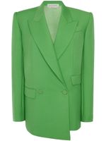 Alexander McQueen blazer croisée à ourlet asymétrique - Vert