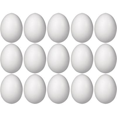 Piepschuim eieren - 15x st - H8 cm - hobby - knutselmateriaal - DIY