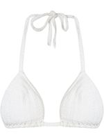 Amir Slama knit triangle bikini top - Blanc