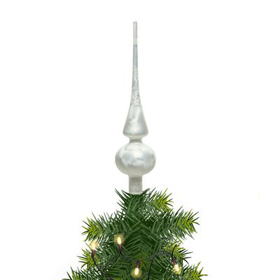 Kerst piek van glas wit ijslak H26 cm