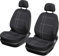 Set van 2 autostoelhoezen voorin - XLCOVER - Airbag compatibel - Zwart - Hoezen voor stoelen en hoofdsteunen