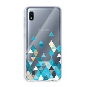 Gekleurde driehoekjes blauw: Samsung Galaxy A10 Transparant Hoesje