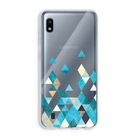 Gekleurde driehoekjes blauw: Samsung Galaxy A10 Transparant Hoesje