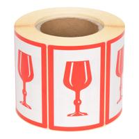 Waarschuwingsetiketten voor glaswerk 79 x 97 mm 500 stuks