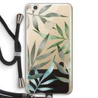 Tropical watercolor leaves: Huawei Ascend P8 Lite (2017) Transparant Hoesje met koord
