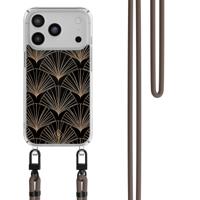 iPhone 17 Pro Max hoesje met donkerbruin koord - Deco Glam