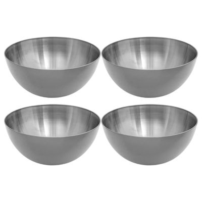 Set van 10x stuks - Slakommetjes/schaaltjes - rvs metaal - D19 cm