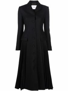 ERDEM manteau boutonné à plis - Noir