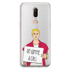 Gimme a call: OnePlus 6 Transparant Hoesje