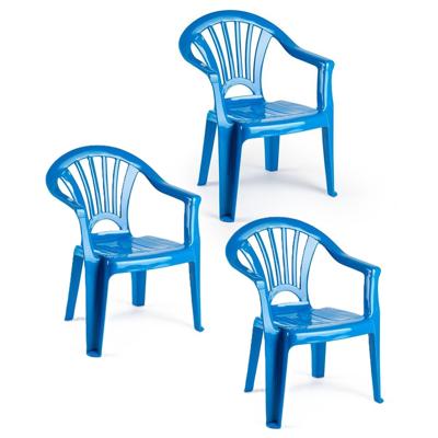 Trendoz Stoeltje voor kinderen - 3x - blauw - 50 cm - binnen en buiten - kunststof