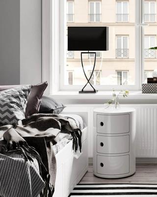 Tafellamp zwart &apos;Omega&apos; By Rydens stoffen kap E27 fitting 690mm