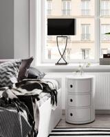 Tafellamp zwart &apos;Omega&apos; By Rydens stoffen kap E27 fitting 690mm
