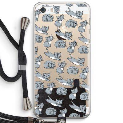 Poezen: iPhone 5 / 5S / SE Transparant Hoesje met koord