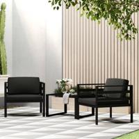 Eenzitsbanken 2 st met kussens aluminium antracietkleurig