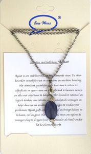 Halfedelstenen Ketting Agaat Blauw