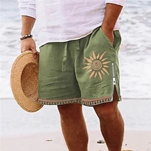 Voor heren Boardshorts Zwemshorts Lange zwembroeken Vetoketju Zak Elastische taille Zon Grafische prints Comfort Ademend Korte Casual Dagelijks Feestdagen Streetwear Hawaii Lichtgroen blauw Lightinthebox