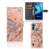 Motorola G8 Power Lite | Bookcase | Marmer Oranje