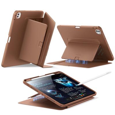 iPad Pro 11" (2025) Flip Magnetic Case with Pencil Holder - Brown