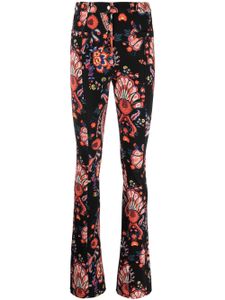 Rabanne pantalon fleuri à taille haute - Noir