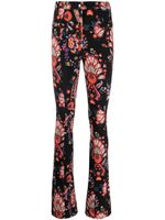 Rabanne pantalon fleuri à taille haute - Noir - thumbnail