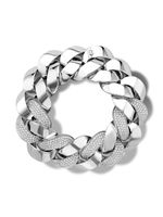 Pragnell grand gourmette Cuba en or blanc 18ct ornée de diamants