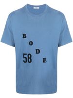 BODE t-shirt en coton à logo floqué - Bleu