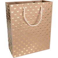 Tas | Love | Papier | 26x 12x32cm | draagtas | bruin/goud | 40 stuks