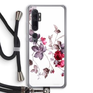 Mooie bloemen: Xiaomi Mi Note 10 Pro Transparant Hoesje met koord