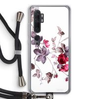 Mooie bloemen: Xiaomi Mi Note 10 Pro Transparant Hoesje met koord