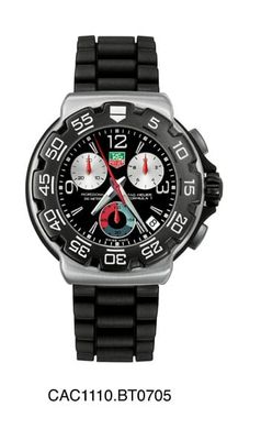 Horlogeband Tag Heuer CAC1110 / BT0705 Rubber Zwart 20mm