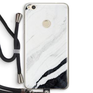 Elegante marmer: Huawei Ascend P8 Lite (2017) Transparant Hoesje met koord