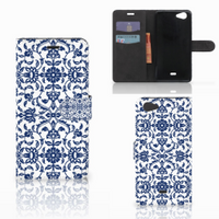 Wiko Pulp Fab 4G Hoesje Flower Blue - thumbnail