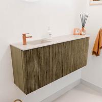 Toiletmeubel Mondiaz Joya Dlux | 101.6 cm | Meubelkleur Dusk | Faye wastafel Meli Wasbak Links | 1 kraangat