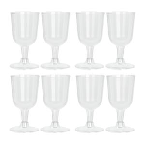 Wijnglazen - 8x - transparant - kunststof - 160ml - herbruikbaar wijnglas