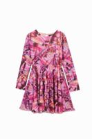 Kort jurkje met vlindermouwen - RED - 3/4