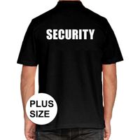 Zwart security polo t-shirt grote maten voor heren 4XL  - - thumbnail