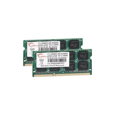 G.Skill 8 GB DDR3-1333 Kit laptopgeheugen