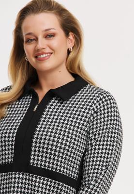 Yoek Jurk CHECK | Zwart | Maat 50/52