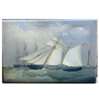 Canvas Schilderij Schepen storm