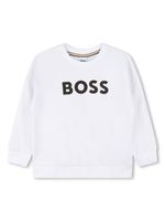 BOSS Kidswear contrasting logo print cotton sweatshirt - Blanc