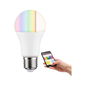 50124 LED ZB AGL 806lm 9W RGBW 2700K matt dim Paulmann Home LED-lamp E27 Energielabel: F (A - G) 9.3 W Warmwit Mat